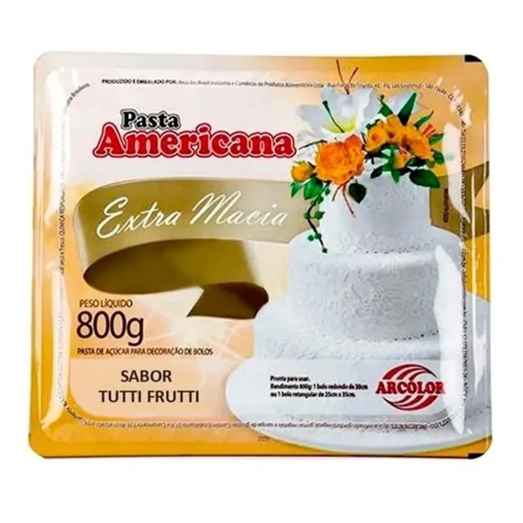 Kit 5 Pasta Americana Tutti Frutti Branca Arcolor 800gr