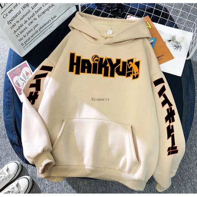 Blusa Moletom Canguru Japonês Haikyuu Manga Novo casaco Com Capuz