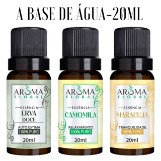 Kit 3 Essencias CAMOMILA, ERVA DOCE, MARACUJÁ 20ML Para Aromatizador e Difusor Elétrico - Aroma Floral