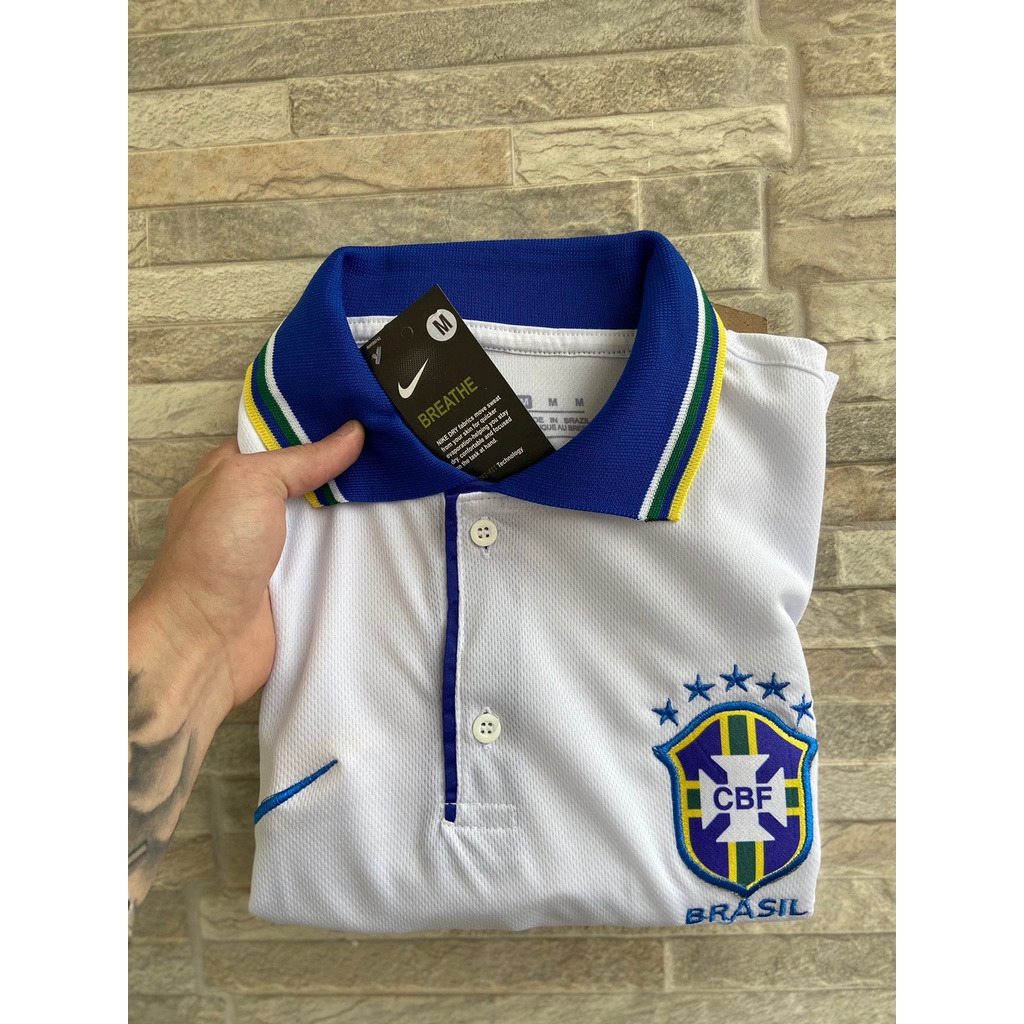 Camisa Brasil Polo - Branco