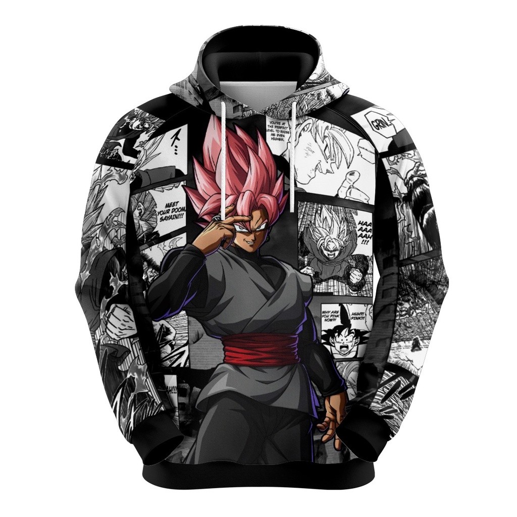Blusa Moleton Dragon Ball Super Goku Black Kaioken Manga Ssj