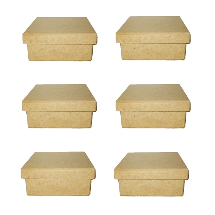 Caixa quadrada 12x12x5 cm para presente lembrancinha em MDF - kit 6 caixas
