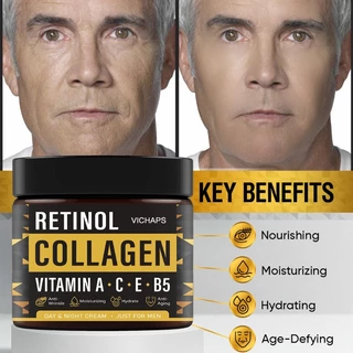 Colágeno E Creme Retinol-Hidratante Facial Anti Envelhecimento Para Homens