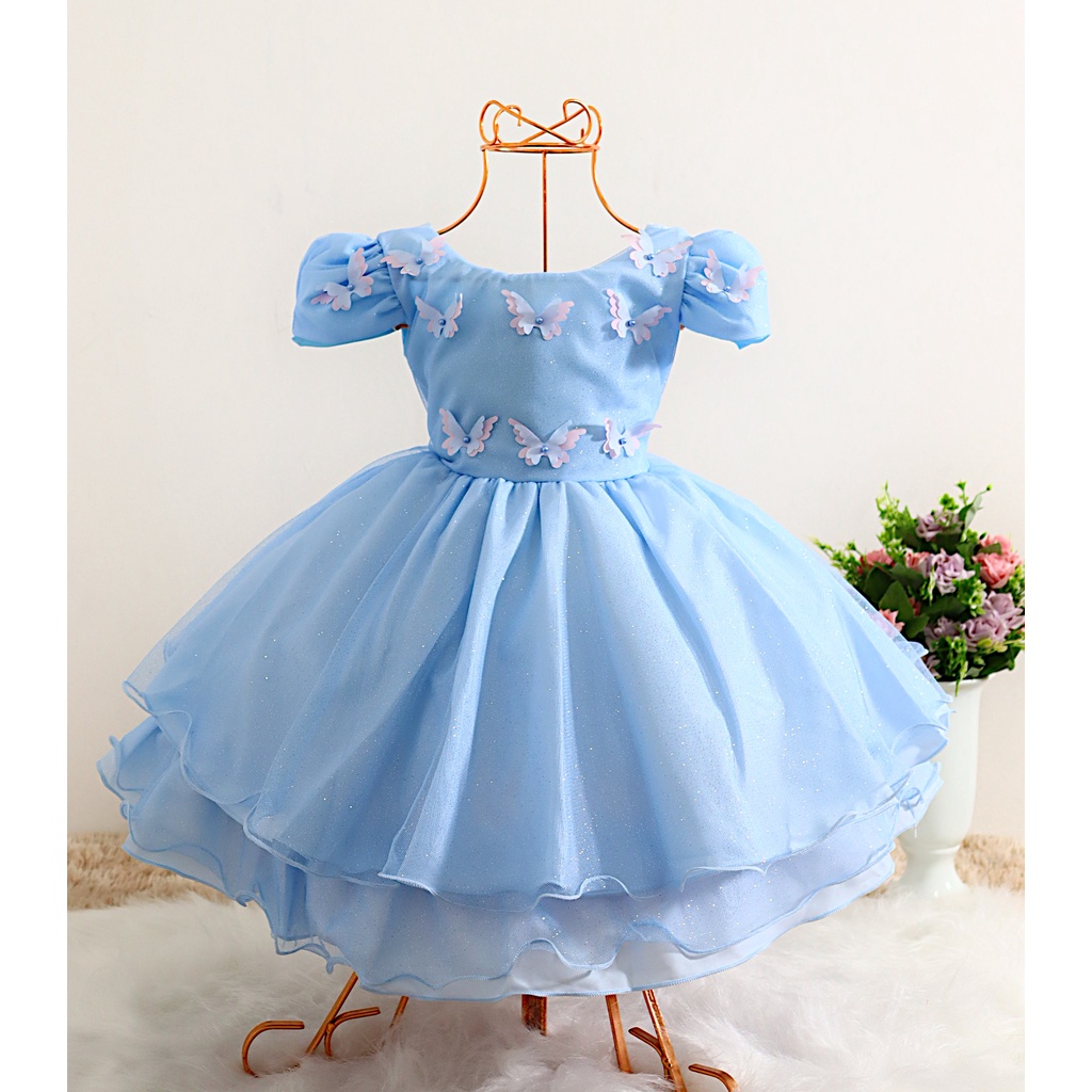 Vestido infantil 2024 azul bebe