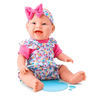 Boneca Lovely Babies Faz Xixi 769 Mamadeira e Fralda Bambola