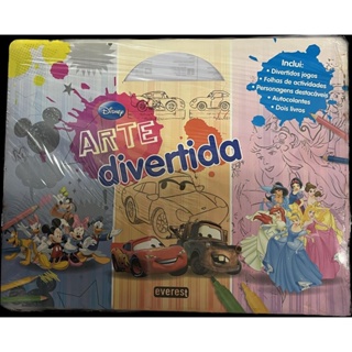 Maleta Arte Divertida Com Livros e Atividades Personagens Disney