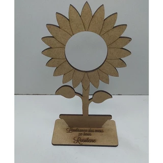 Porta-Bombom Girassol Kit 30un Personalizado com escrita na base - MDF Cru 3mm