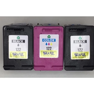 3 Cartuchos 122 com 15 ml de tinta cada cartucho - 2 pretos e 1 colorido alta qualidade de impressão, com super rendimento