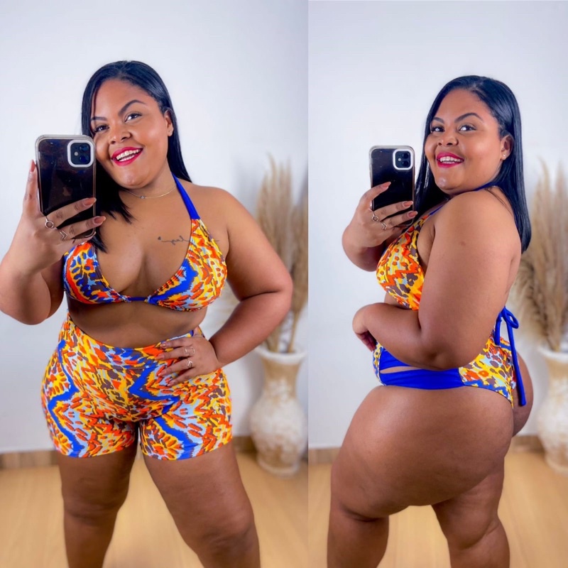 Biquíni Plus Size Com Short Conjunto