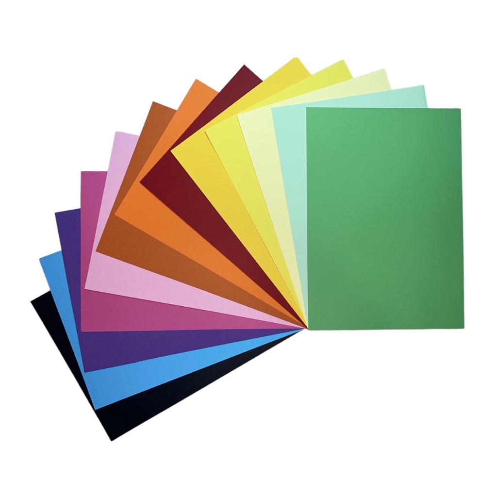 50 FOLHAS Papel A4 Tipo COLOR PLUS com massa colorida 180 gramas