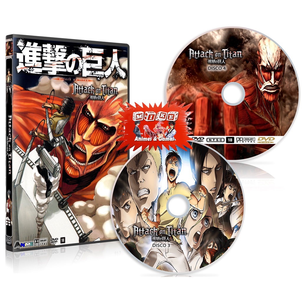 Dvd Attack On Titan Shingeki No Kyojin Dublado 1 2 3 4 Temps