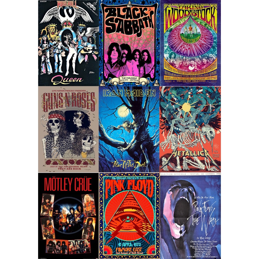 Poster Premium - Rock Classico - Várias opções e bandas | Shopee