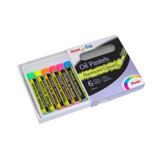 Giz Pastel Oleoso PENTEL Fluorescente c/ 6 Cores
