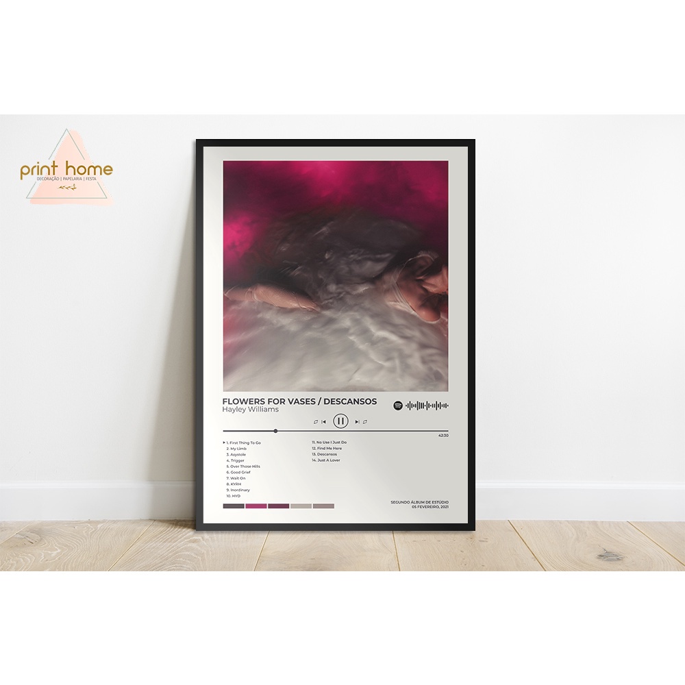 Quadro Placa MDF Spotify Hayley Williams Flowers For Vases Shopee Brasil