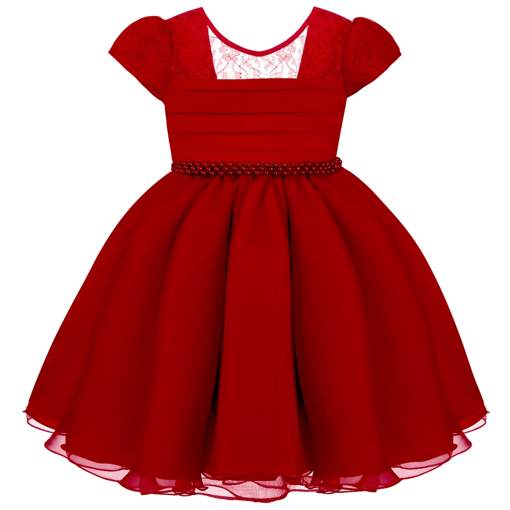 Vestido vermelho para formatura hot sale infantil