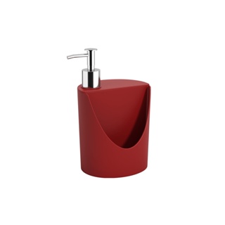 Dispenser para Detergente Líquido e Esponja Coza Basic 600 ml - 12 x 10,5 x 18 cm Vermelho