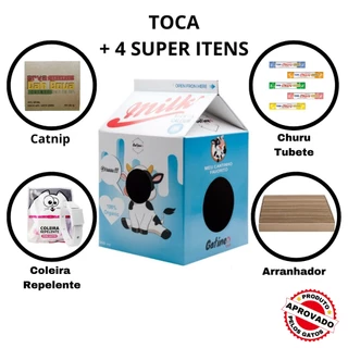 Arranhador Para Gato Cama Brinquedo Churu Catnip Coleira - Gatíneos Toys