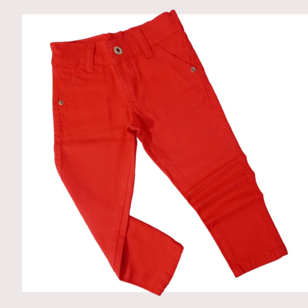 Calça jeans store vermelha masculina infantil