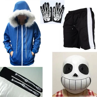 Jogo Undertale Sans Cosplay Costume Hoodie Shorts Máscara De Meia-Calça Luvas De Halloween