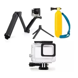 Kit Caixa Estanque Gopro 9/10/11 Flutuante Bastao 3 Way Acessor