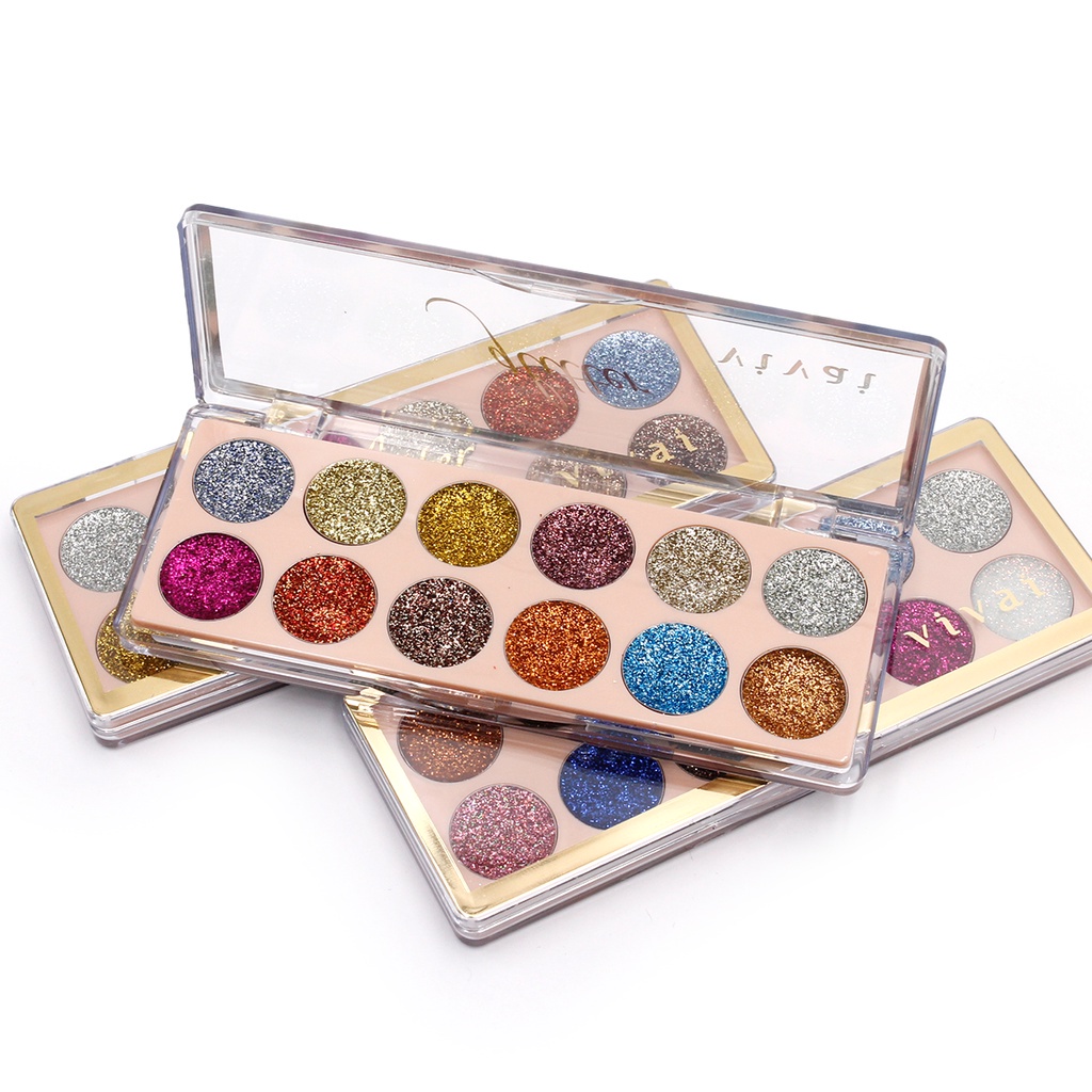 Paleta De Sombras Glitter Cores Vivai Shopee Brasil