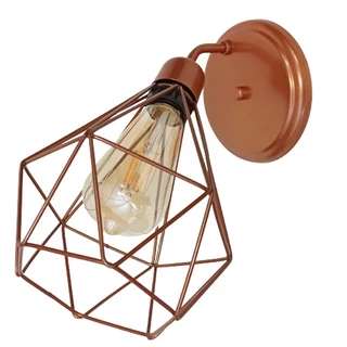 Arandela Curva Industrial - Luminária de Parede Retro Aramado Diamante.