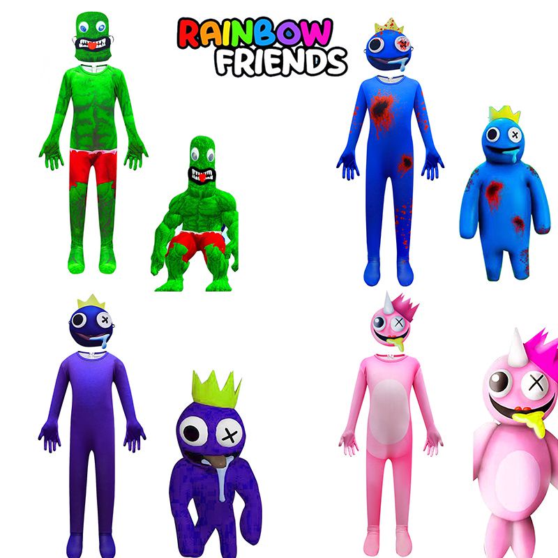 Halloween Roblox Rainbow Friends Kids Cosplay Costume Green