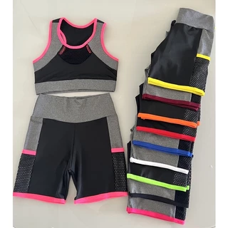 Kit 3 Conjuntos Fitness Short E Top Academia