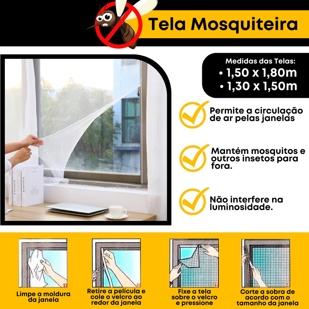 Tela Mosqueteira Para Janela Protetora de Mosquito Anti-inseto ...