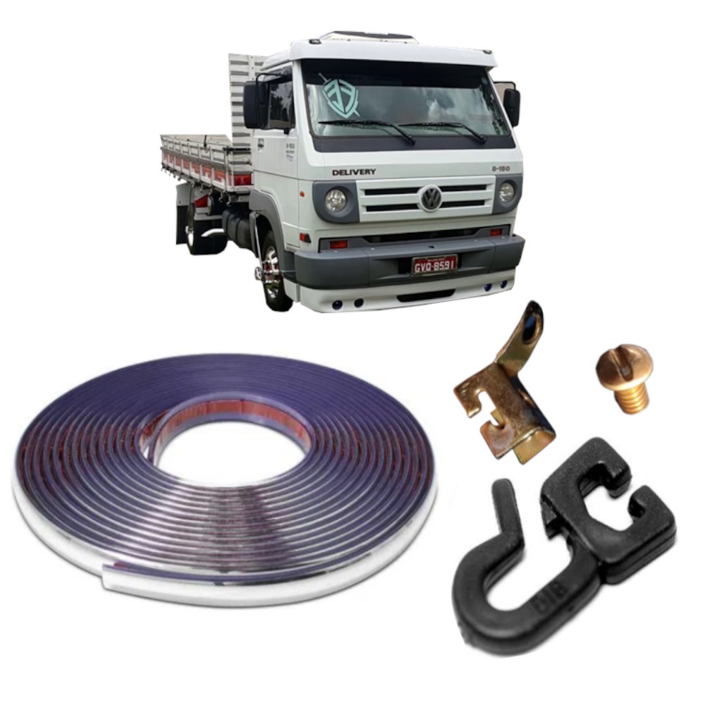 Kit Trilho Cromado 7m E Rodízio Para Cortina Caminhão Delivery