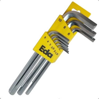Kit 9 Chave Allen Longa 9 pçs Hexagonal Sextavada 1.5 a 10mm
