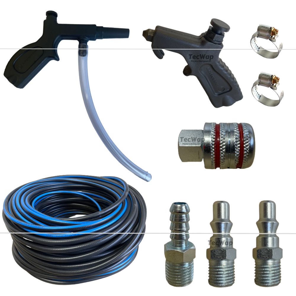 Kit Mangueira De Ar Para Compressor Metros Pulverizador Bico De Passar Ar Shopee Brasil