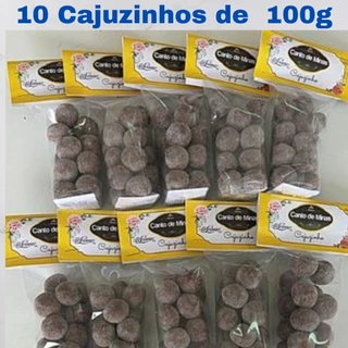 10 Pacotes Cajuzinho Doce de Festa Pacote com 100g Sem Glúten Canto de Minas