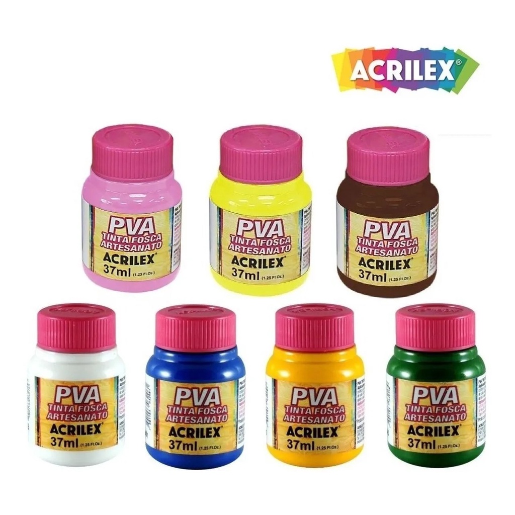 Kit Tinta Para Artesanato Pva Acrilex Escolha As Cores Shopee Brasil