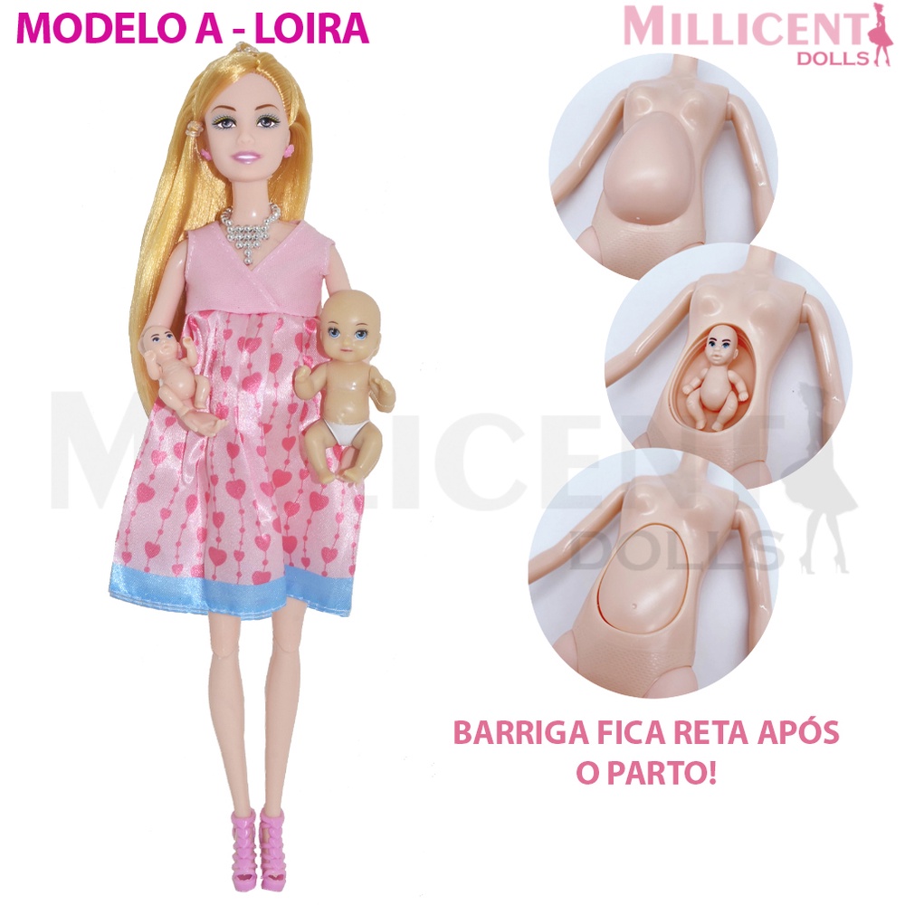 Boneca Estilo Barbie Grávida 2 bebês Articulada em Promoção na Shopee  Brasil 2023