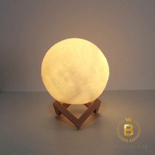 Luminária De Lua Cheia 3d Led Abajur de Quarto sem Fio Decoração