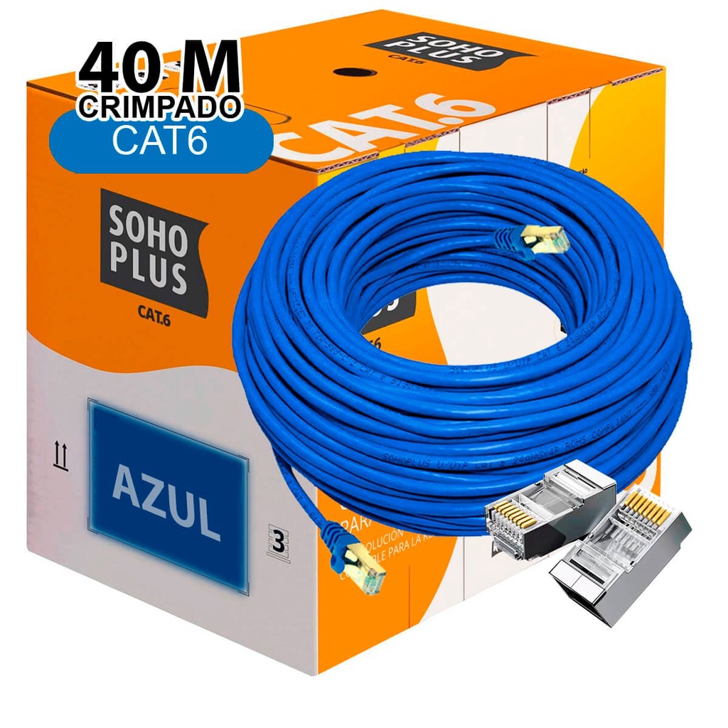 Cabo De Rede Cat.6 40 metros 24awp Furukawa Sohoplus 100% Cobre 40m