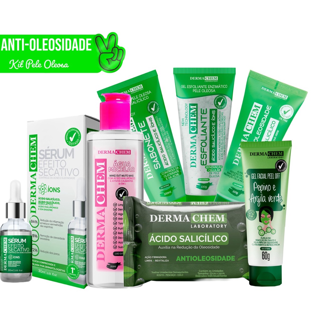 Kit Skin Care para pele oleosa Ácido Salicílico - Dermachem | Shopee Brasil