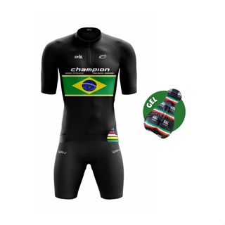 KIT PRO Masculino- Camisa Champion Brasil Preta (PRO) e Bretelle