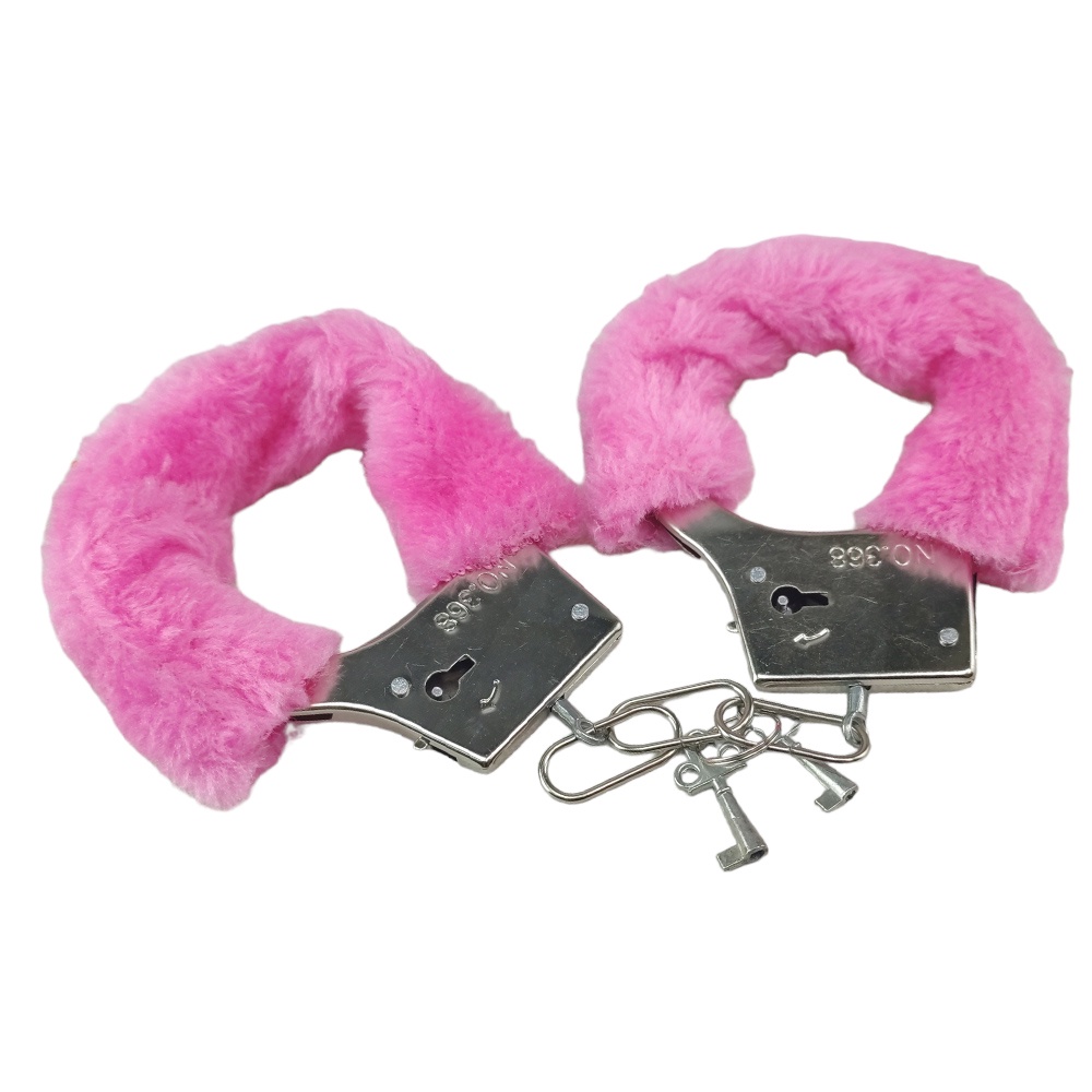 Algema Metal Revestida de Pelucia Rosa BDSM Fantasia Sexual Lingerie ...