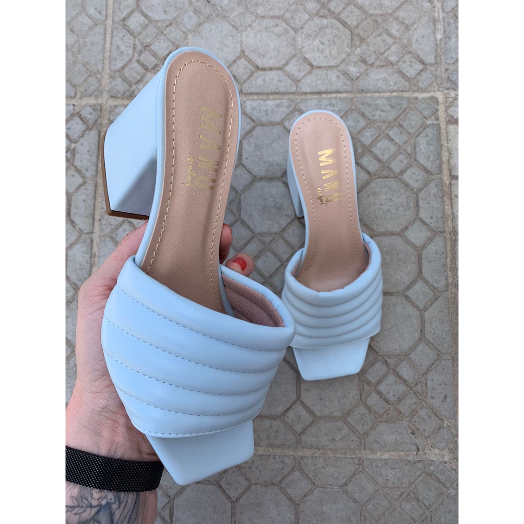 Tamanco costuras Salto bloco Classic Shopee Brasil