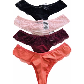 Kit Atacado Com 5 Calcinha Fio Dental Duplo - Moda Intima - Lingerie - Barato - Revenda