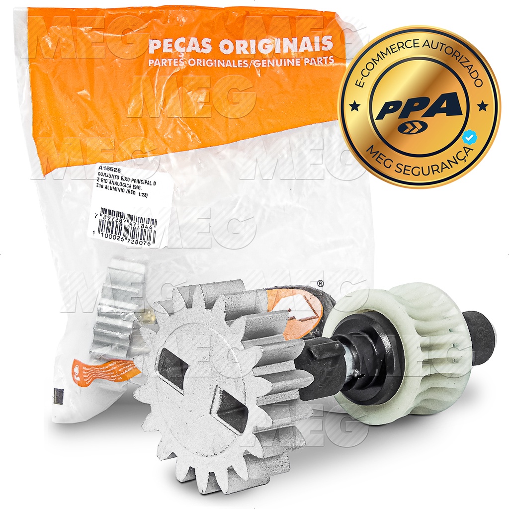 Eixo Completo Motor Ppa Dz Rio Coroa Z23 Engrenagem Z18 Dent