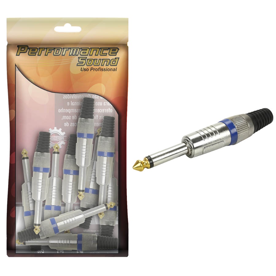 10x Plug P10 Mono Premium Profissional Série Ring - Escorrega o Preço