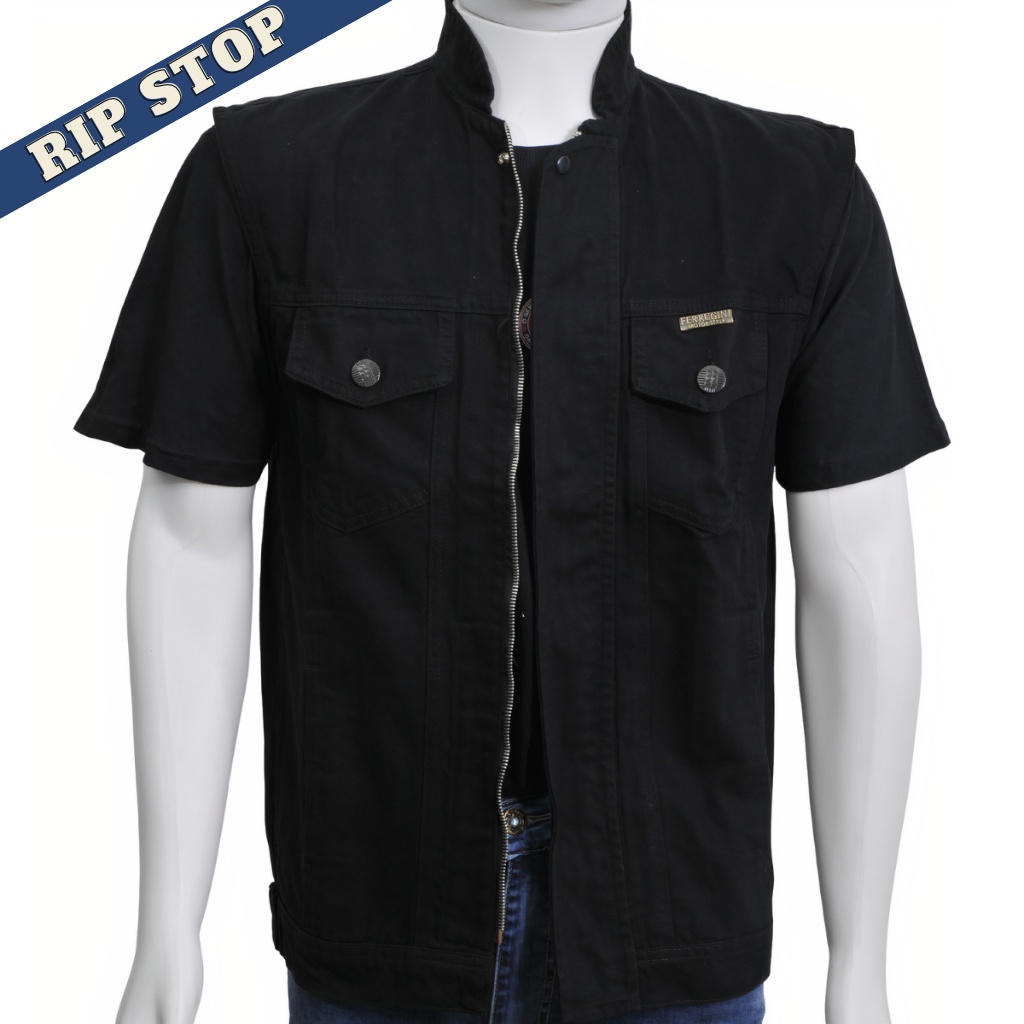 Colete Motociclismo Masculino Jeans Motoclub Gola Padre De Zíper