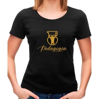 Camisa Preta com Dourado Formatura Pedagogia Professora