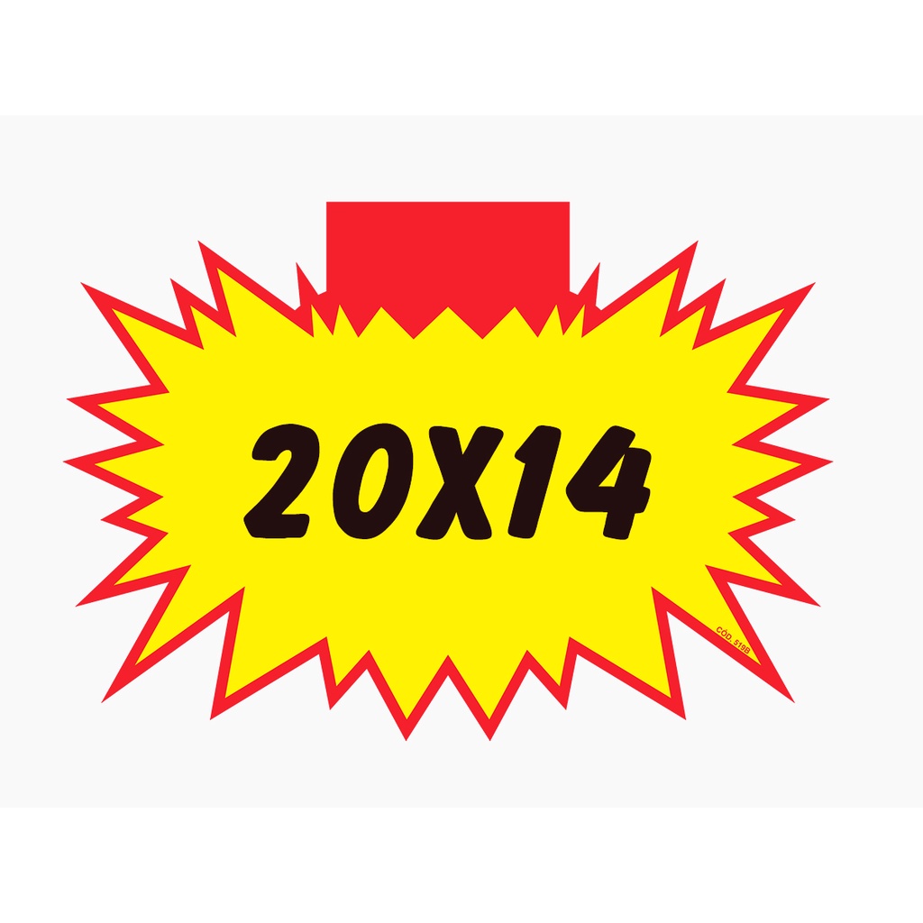 100 Cartaz Splash Amarelo Liso 20x14 Placa de Preço