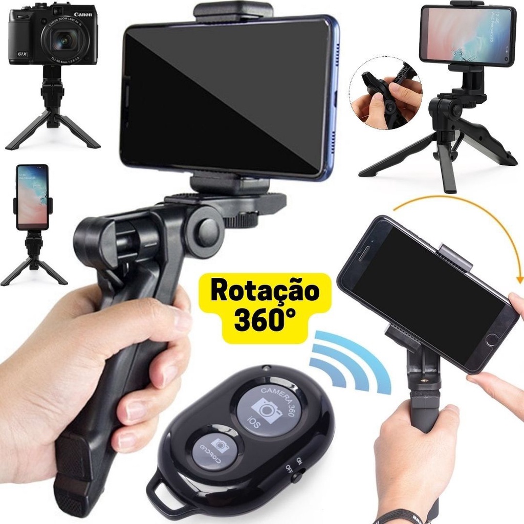 Suporte Tripé Estabilizador Celular Filmagem Gravação Controle Bluetooth Foto Vídeo Shopee Brasil