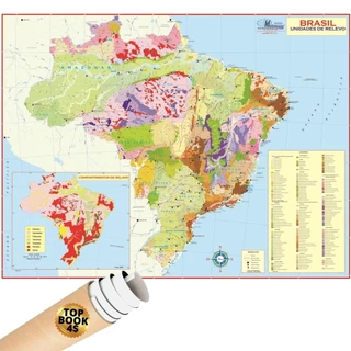 Mapa Brasil Unidades de Relevo Poster Geográfico Escolar