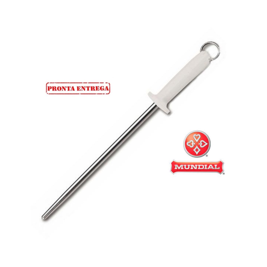 Chaira Afiador Fusil Faca Profissional Açougue Mundial Lisa Branca 12